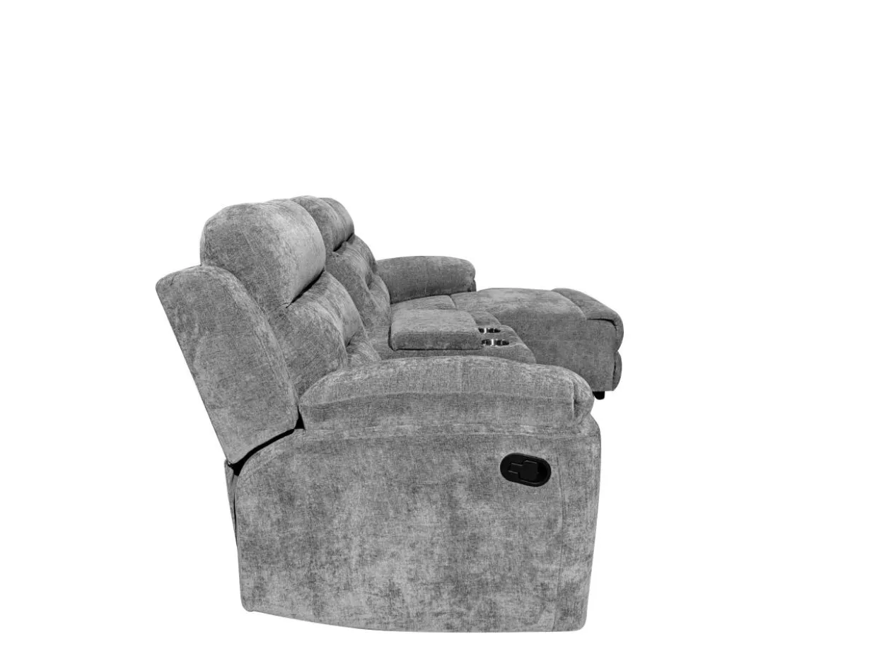 Relax-Ecksofa mit Multifunktionstisch, ca. 255 x 157 x 101 cm - Grau