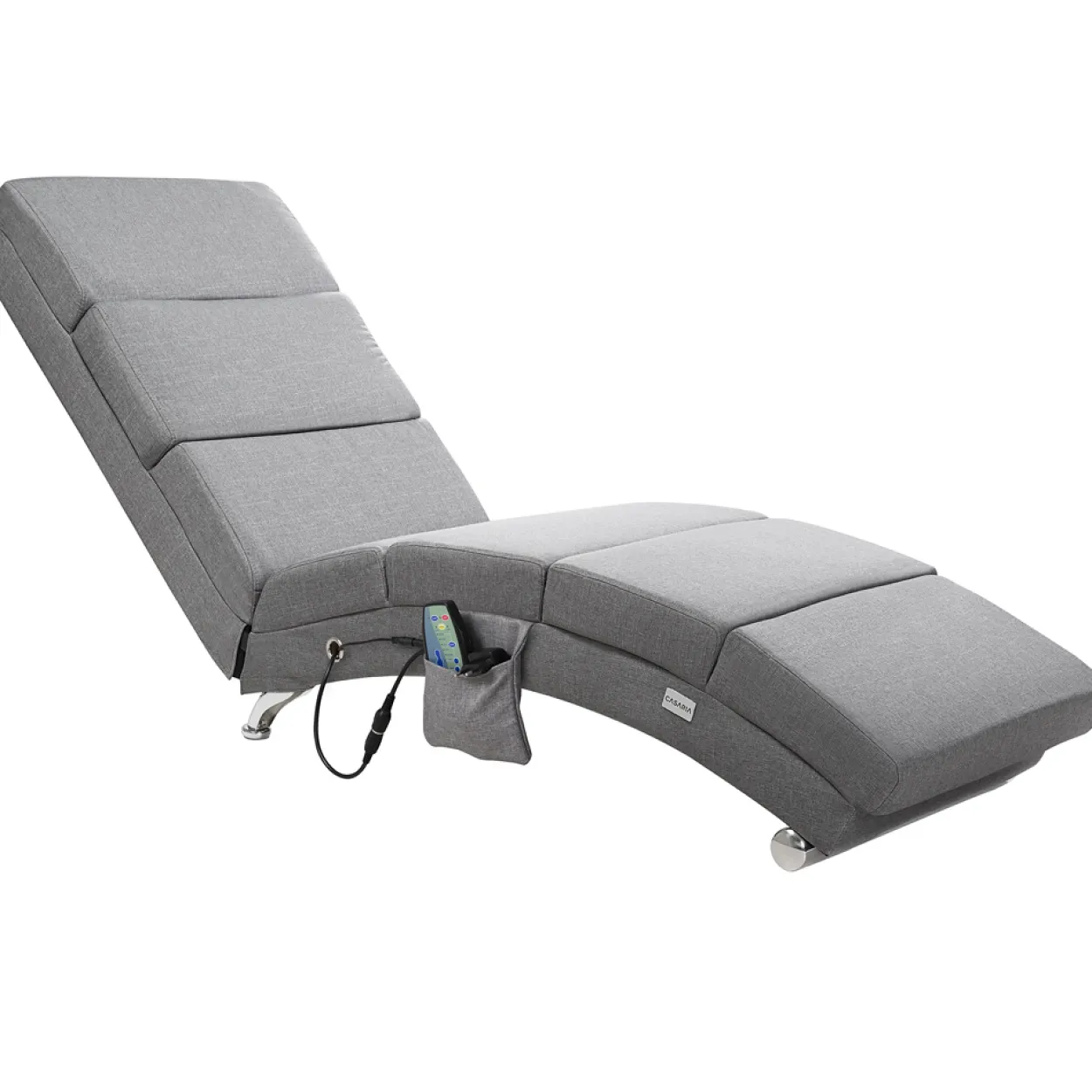 Relaxliege London Grau mit Massage- & Heizfunktion