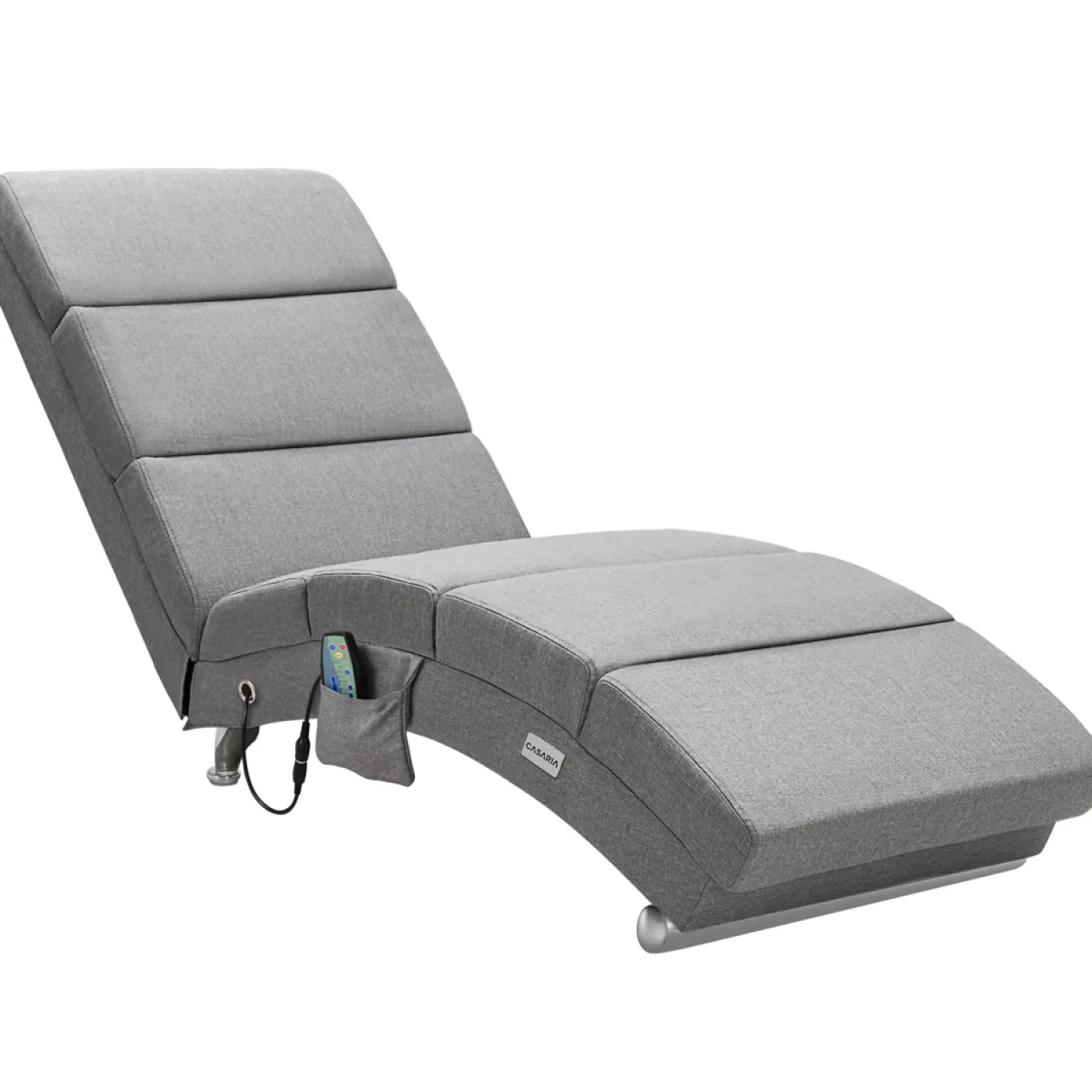 Relaxliege London Grau mit Massage- & Heizfunktion