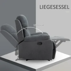 Relaxsessel Einzelsofa Liege 150° neigbar Fernsehsessel Leinen Dunkelgrau