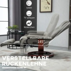 Relaxsessel Fernsehsessel Liegesessel Kunstleder 360° Drehstuhl neigbar