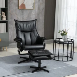 Relaxsessel mit Hocker, drehbarer Ruhesessel, TV-Sessel mit Liegefunktion