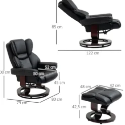 Relaxsessel mit Hocker drehbarer Ruhesessel TV-Sessel mit Liegefunktion