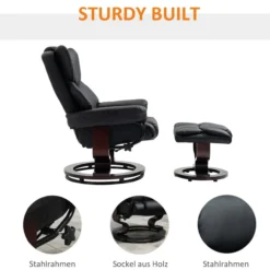 Relaxsessel mit Hocker drehbarer Ruhesessel TV-Sessel mit Liegefunktion