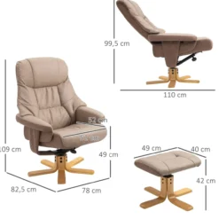 Relaxsessel mit Hocker, Fernsehsessel, Polstersessel mit Liegefunktion