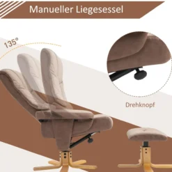 Relaxsessel mit Hocker, Fernsehsessel, Polstersessel mit Liegefunktion