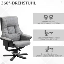 Relaxsessel mit Hocker, Fernsehsessel, Polstersessel mit Liegefunktion
