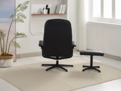 Relaxsessel mit Hocker HWP58-SCH schwarz