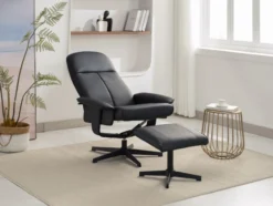 Relaxsessel mit Hocker HWP58-SCH schwarz