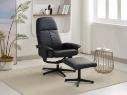 Relaxsessel mit Hocker HWP58-SCH schwarz