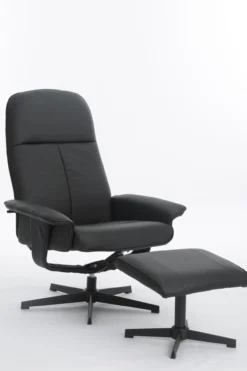 Relaxsessel mit Hocker HWP58-SCH schwarz