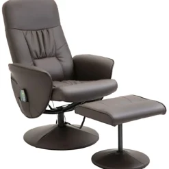 Relaxsessel mit Liegefunktion Massagesessel mit Fußhocker Braun