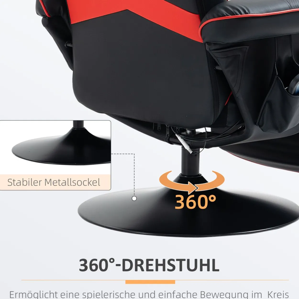 Relaxsessel mit Massagefunktion Ergonomischer TV-Sessel mit Becherhalter