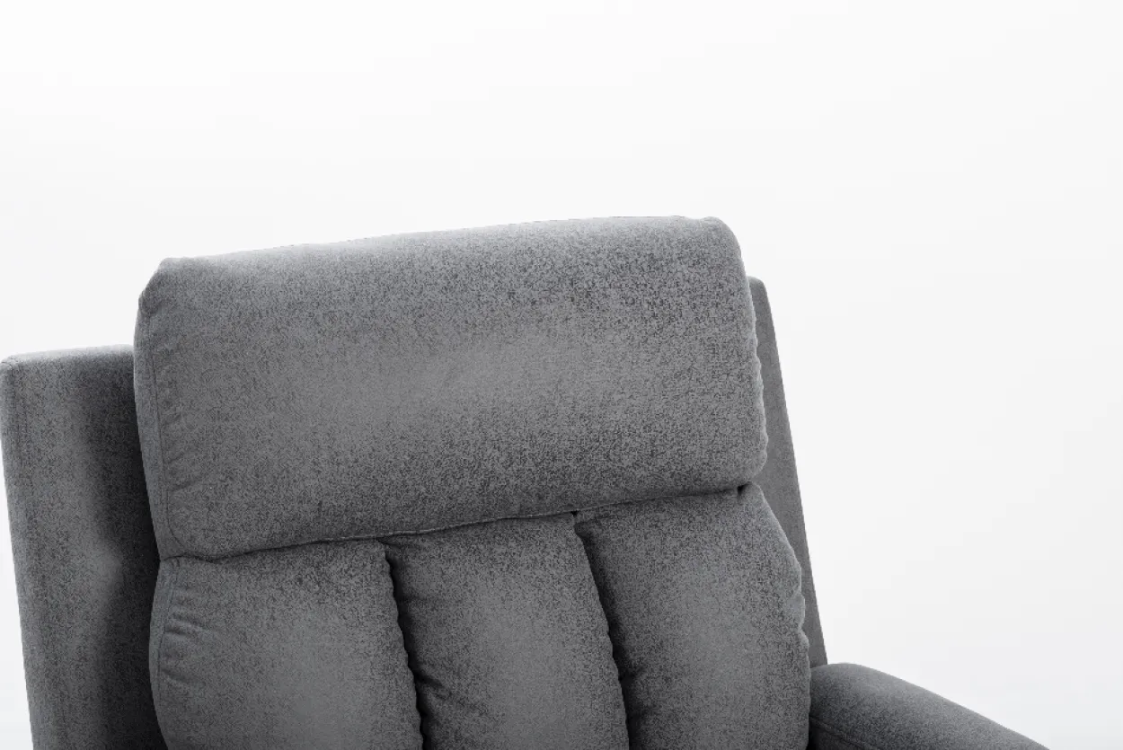 Relaxsessel mit Push-Back-Funktion und 2 Getränkehaltern – Dunkelgrau
