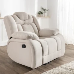 Relaxsessel mit Schaukel- & Drehfunktion, ca. 104 x 102 x 101 cm - Beige