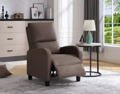 Relaxsessel mit verstellbare Rückenlehne & Fußteil - Braun