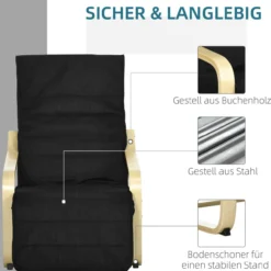 Relaxsessel Schwingstuhl Ruhesessel, Relaxstuhl mit Verstellbarem Fußteil