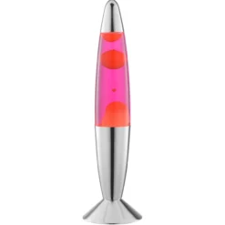 Retro-Lava Tischleuchte LED 36cm chrom