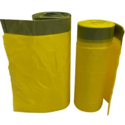 5 Rollen Abfallsäcke Gelber Sack Müllbeutel Mülltüten 70L mit Zugband