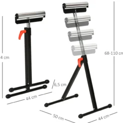 Rollenbock bis 90 kg, Metall, Schwarz