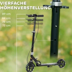 Roller Kinder Klappbar mit Verstellbarer Lenkerhöhe, 2 Leuchtenden Räder