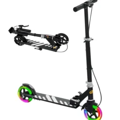 Roller Kinder Klappbar mit Verstellbarer Lenkerhöhe, 2 Leuchtenden Räder