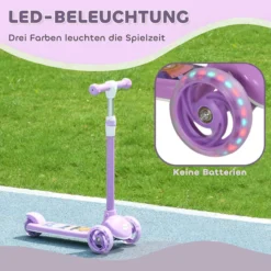 Roller Kinder Scooter mit LED Rädern 120 mm Rollen Aluminium-Roller klappbar