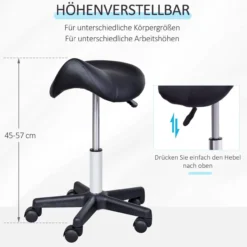 Rollhocker Höhenverstellbarer Drehhocker Arbeitshocker Kunstleder