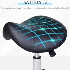 Rollhocker Höhenverstellbarer Drehhocker Arbeitshocker Kunstleder