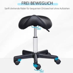 Rollhocker Höhenverstellbarer Drehhocker Arbeitshocker Kunstleder