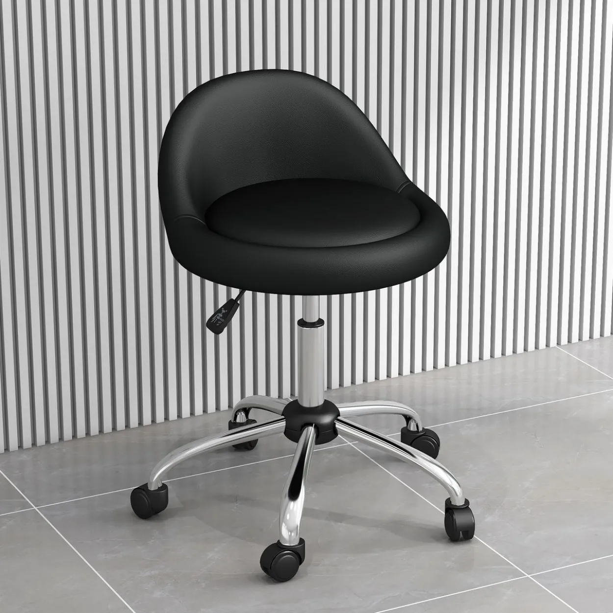 Rollhocker Höhenverstellbarer Arbeitshocker 63-83 cm Drehhocker mit Rädern