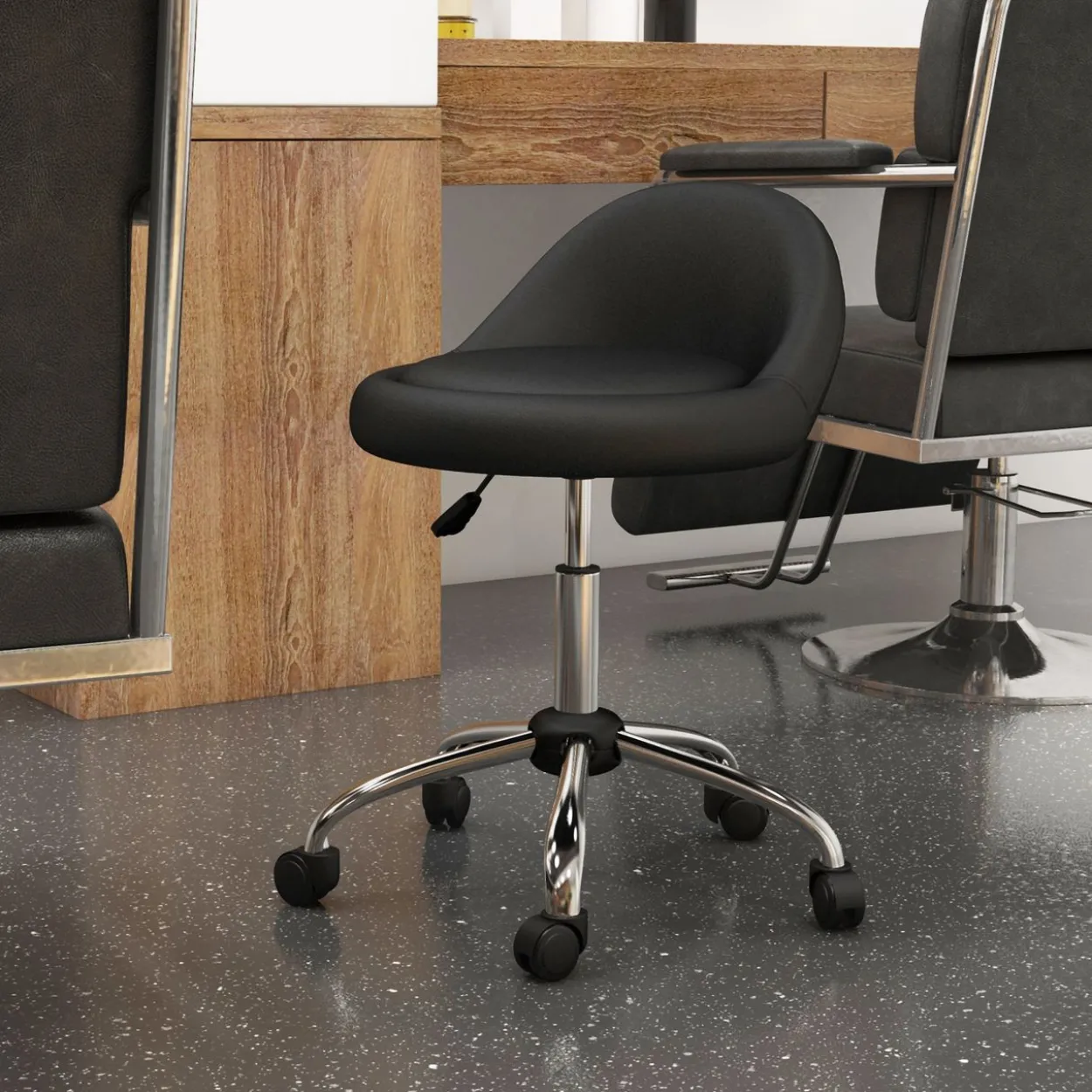 Rollhocker Höhenverstellbarer Arbeitshocker 63-83 cm Drehhocker mit Rädern