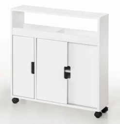 Rollschrank mit Schubladen und Ablage, ca. 70 x 20 x 71 cm - Weiß