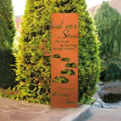 Rost Gartenschild Steiniger Weg