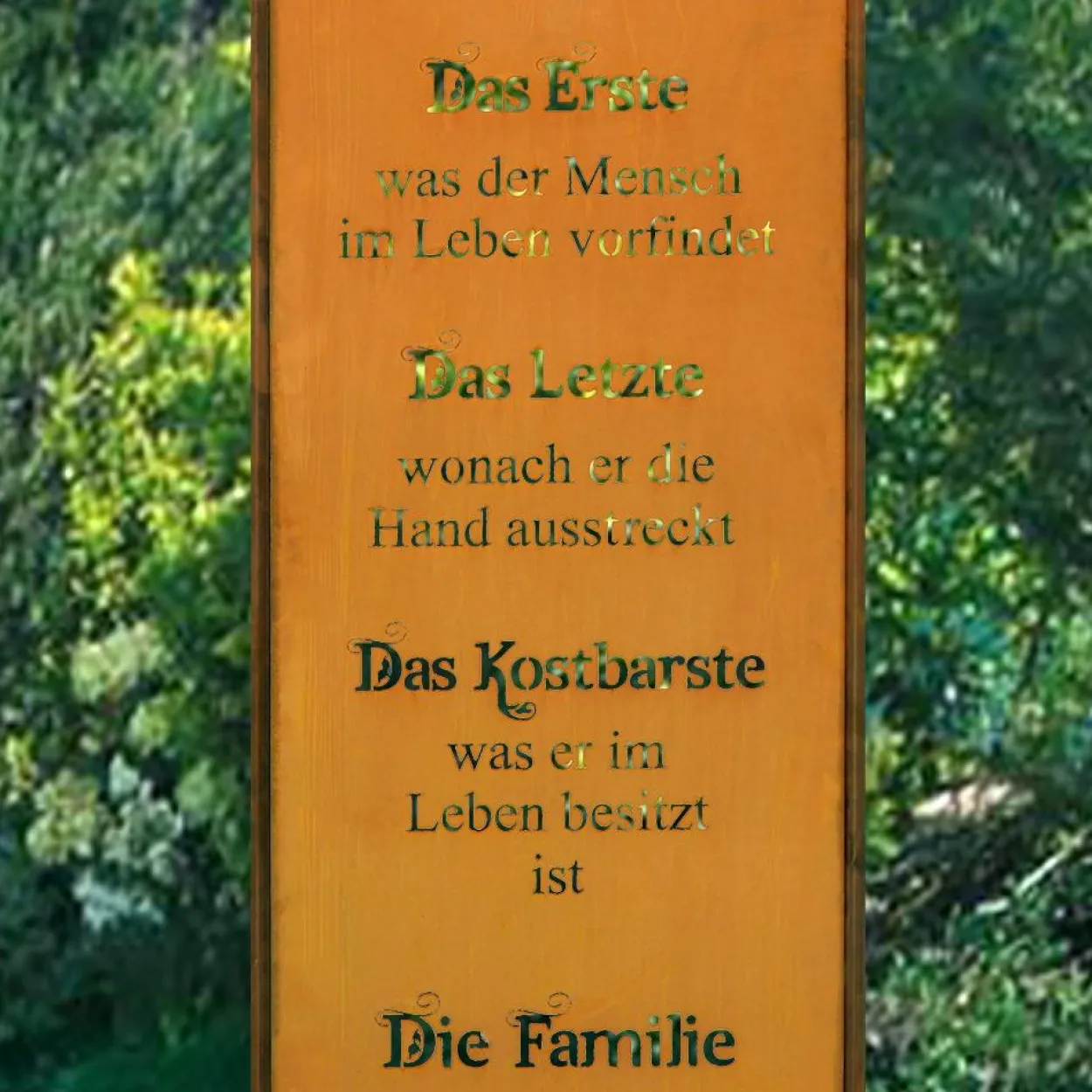 Rost Gartenstecker Gartenschild Family