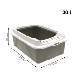 Rotho MyPet Eco Bonnie Katzenklo mit Top-Eingang, beige/weiss (recycelt)