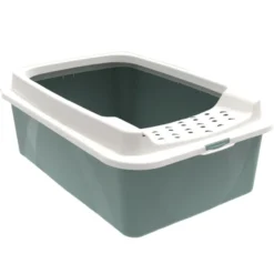 Rotho MyPet Eco Bonnie Katzenklo mit Top-Eingang, grün/weiss (recycelt)