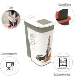 Rotho MyPet Flo Tierfutterbehälter 4.1l mit Deckel, anthrazit/weiss