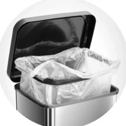 Rotho Paso Mülleimer 40l mit Pedal und Deckel, carbonmetallic