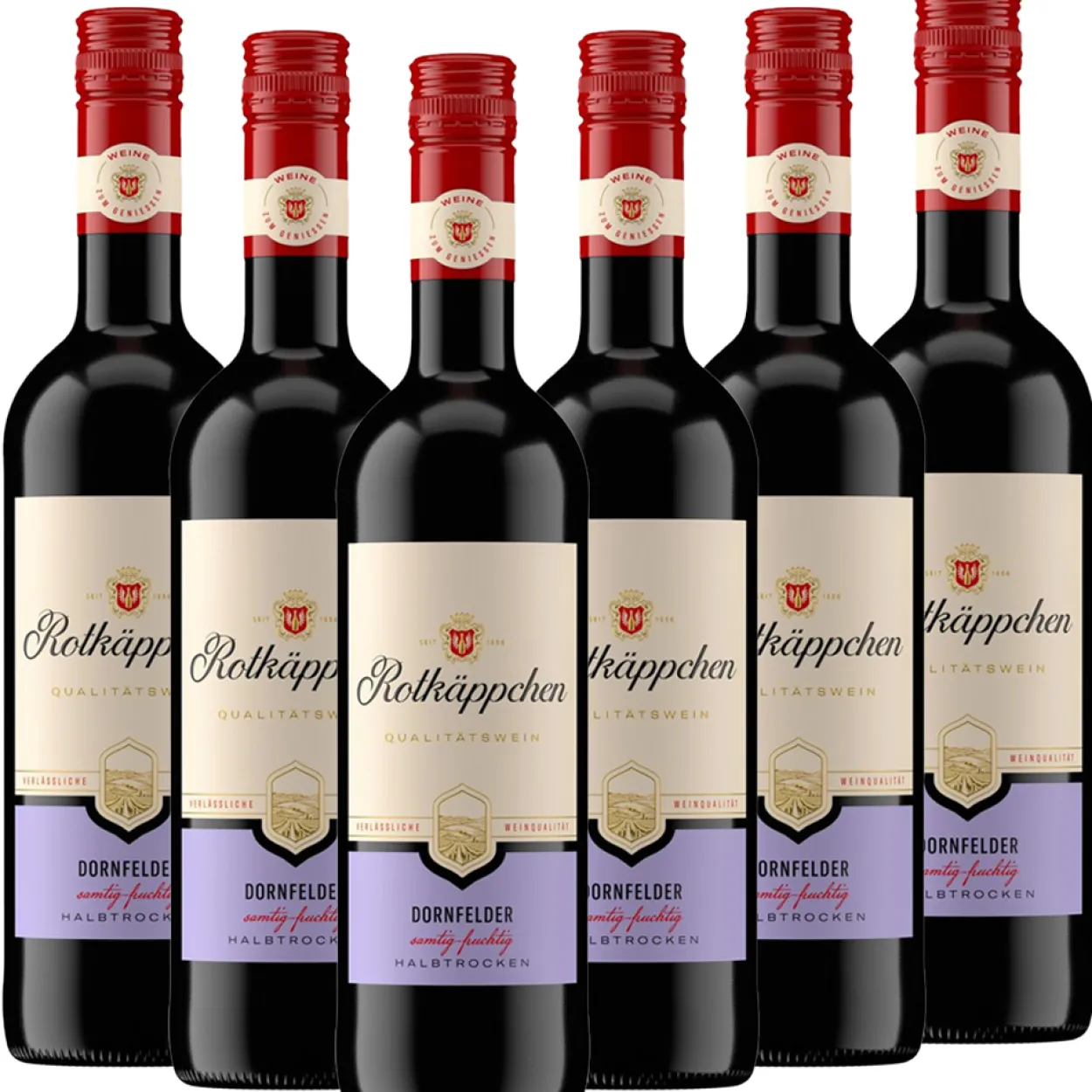 Rotwein Dornfelder halbtrocken - 6er Karton