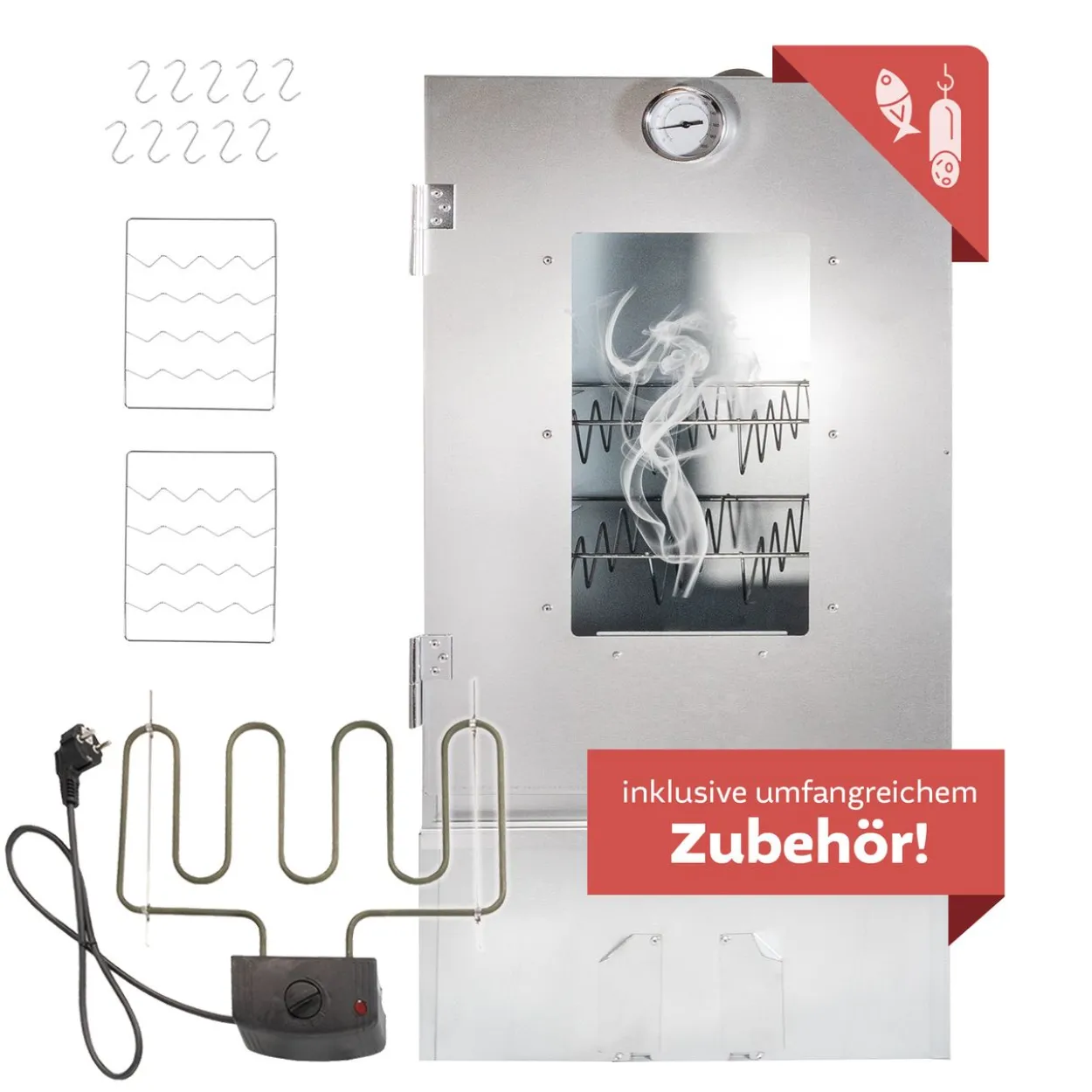 Räucherofen Edelstahl mit Heizspirale