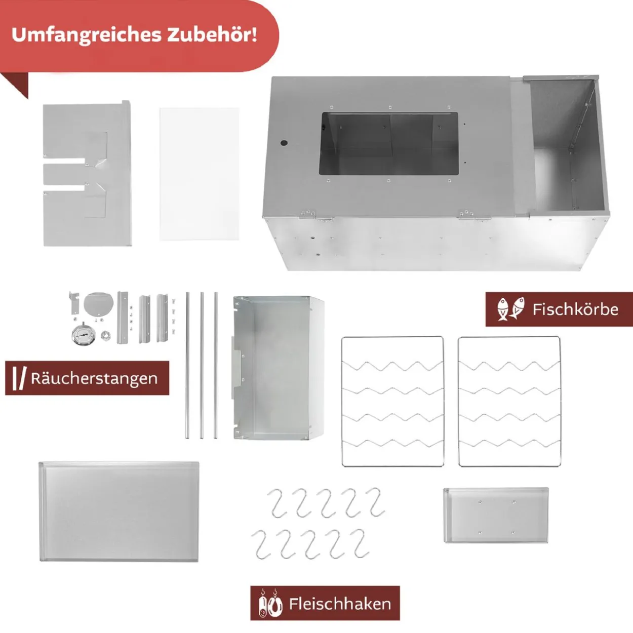 Räucherofen Edelstahl mit Heizspirale