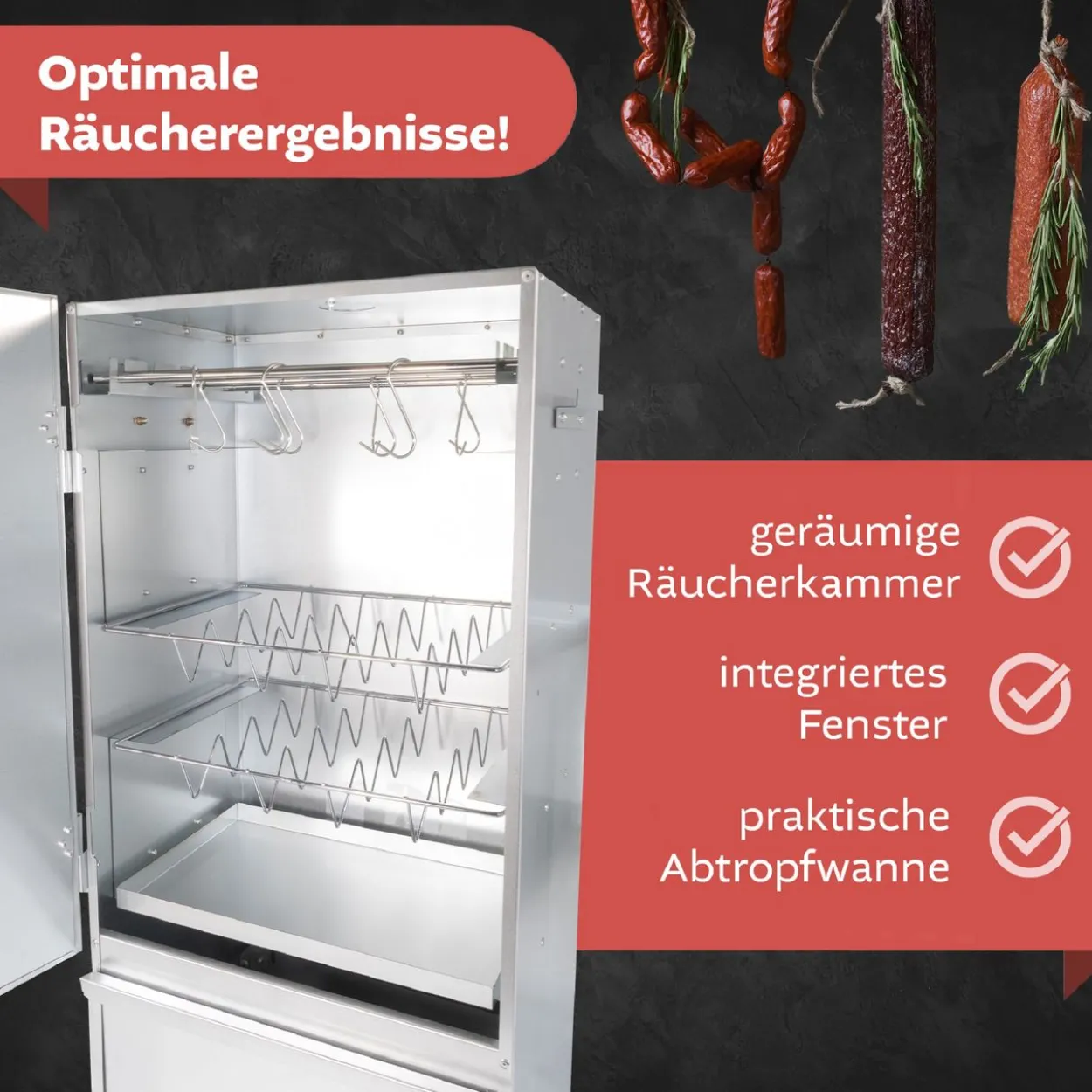 Räucherofen Edelstahl mit Heizspirale