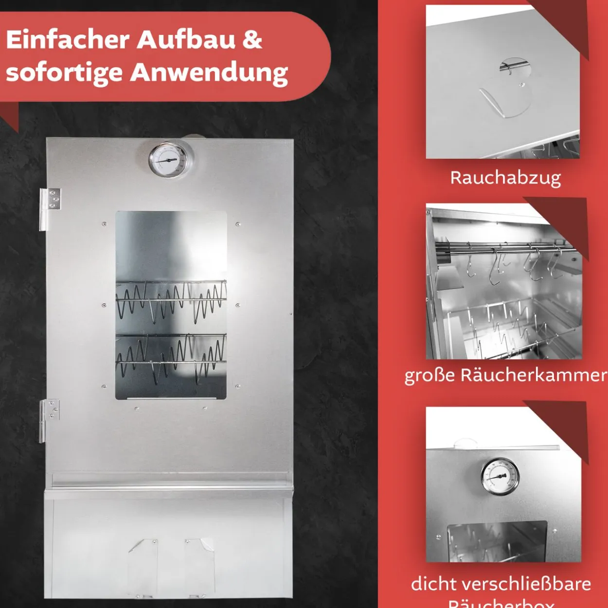 Räucherofen Edelstahl mit Räucherschnecke