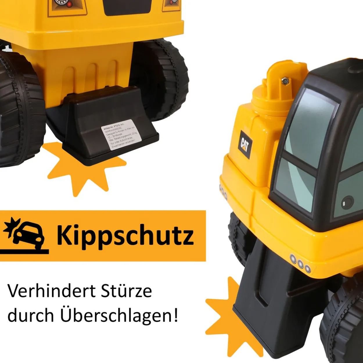 Rutschauto Kinderbagger, Spielzeugbagger zum draufsitzen