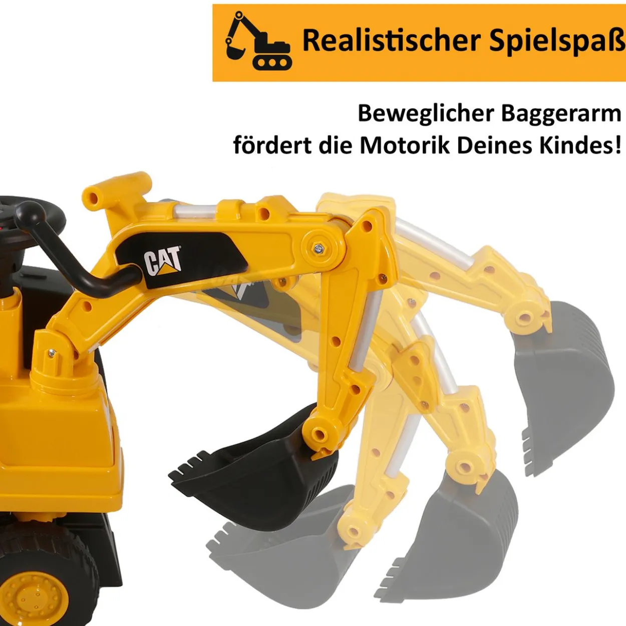 Rutschauto Kinderbagger, Spielzeugbagger zum draufsitzen