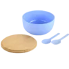 Salatschale, blau, Bambus