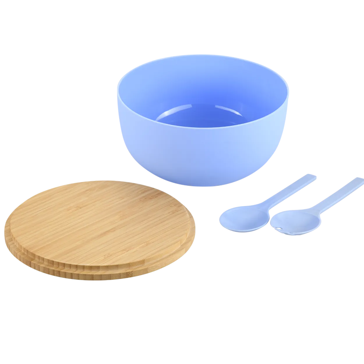 Salatschale, blau, Bambus