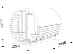 Saunafass Juna 1,6+0,7 m² Set inkl. Saunaofen Narvi NM 6 kW