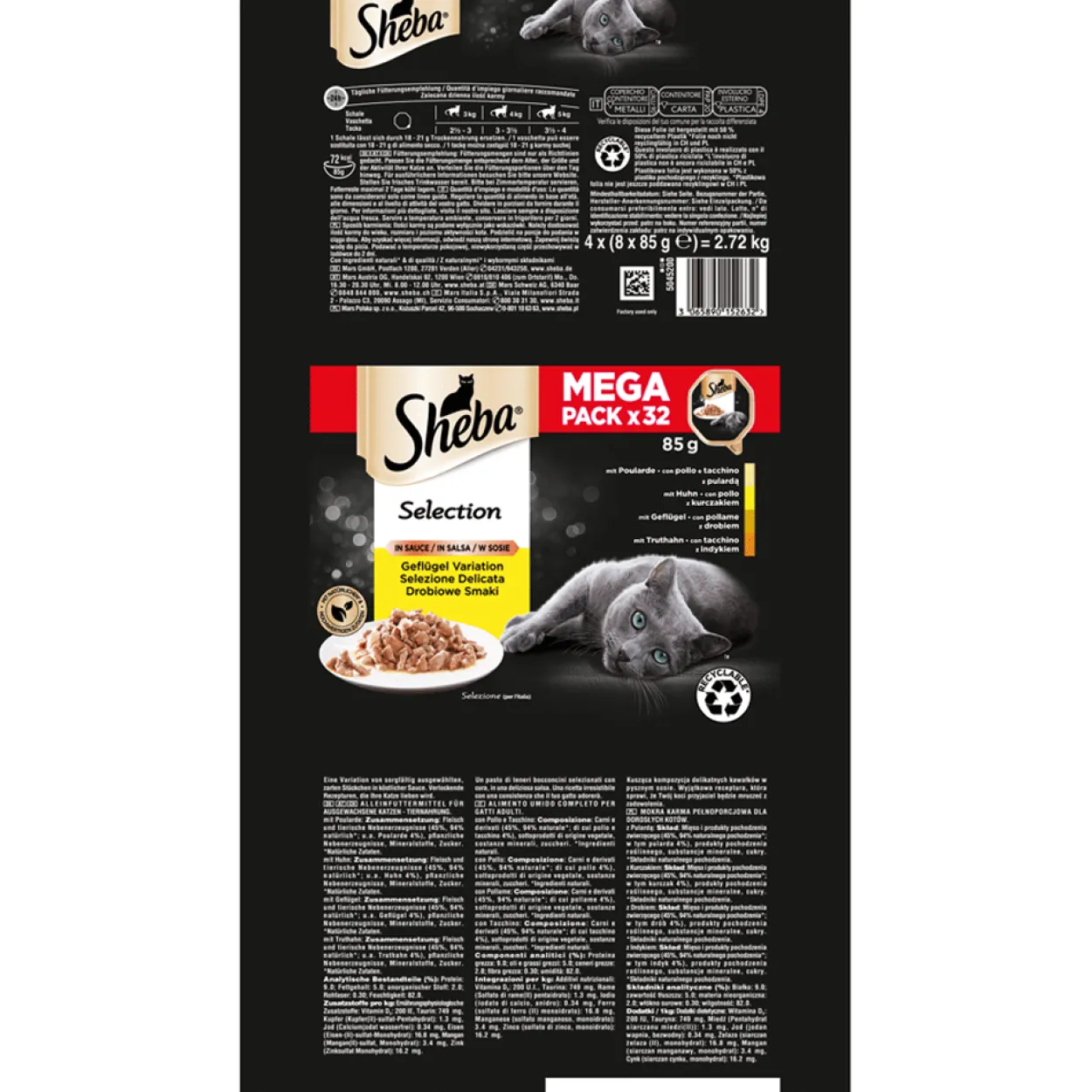 Schale Mega Pack Selection in Sauce Geflügel Variation 32 x 85g